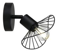 Ostaria Spot mural orientable 35369 'Capeline' abat-jour métal noir E14 15×11×17,5 cm