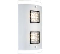 Applique murale LED 10 watts, éclairage en verre chromé, cristaux clairs Globo 48242-2
