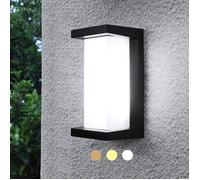 Applique Murale LED 20W Extérieur Détecteur Mouvement Capteur Crépusculaire Lumière Blanc Froid Noir Sable Durable Carré