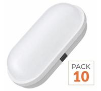 Applique murale LED 20W, ovale, blanche, IP65 - Pack de 10 - Lumière blanche neutre, 4000K - 5500K