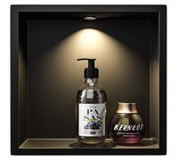 Applique murale LED, 30x30 cm, en acier inoxydable, étanche, finition noir mat