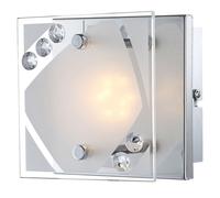 Applique murale LED 4 watts, éclairage projecteur en verre satiné, cristaux Globo 41713-1