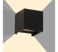 Applique murale LED, 4000K, orientable à 180°, indice de protection IP65, aluminium noir