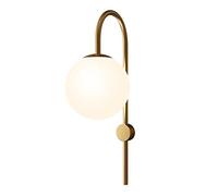 Applique Murale Led 5,9" En Verre Blanc Sphérique, Style Nordique, Idéale Pour Chambre, Chevet, Couloir, Salon Ou Cuisine.