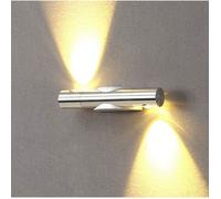 Applique murale LED 6W 2 spots, aluminium moderne rotation 360° up/down, 3000K blanc chaud, chambre/couloir