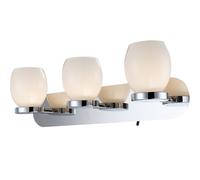 Applique murale LED 9 watts verre opale interrupteur éclairage chrome IP44 Globo 44200-3