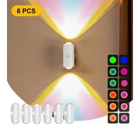 Applique murale, LED à couleurs changeantes, détecteur de mouvement, blanche, lot de 6