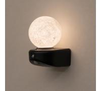 Applique Murale LED à Détecteur De Mouvement, Veilleuse Lune Magnétique Rechargeable USB Sans Fil, Lampe Murale à Piles Pour Chambre, Escalier, Salon, éclairage Intérieur (Black)