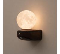 Applique Murale LED à Détecteur De Mouvement, Veilleuse Lune Magnétique Rechargeable USB Sans Fil, Lampe Murale à Piles Pour Chambre, Escalier, Salon, éclairage Intérieur (Dark Wood Grain)
