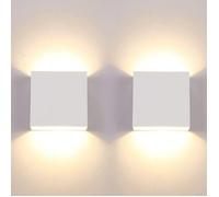 Applique Murale LED - AIMOONSA - Carrée 10x5x9,7cm - 7W - 3000K (Blanc chaud) - Aluminium Blanc