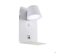 Applique murale LED - ALPINALUZ - BERNA - 6W Osram - Ports USB A/C 5V 2A - Spot orientable