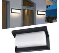 Applique murale LED Applique murale extérieure noire Applique extérieure étanche Applique murale intérieure extérieure Projecteur de porte à induction 12W