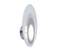 Applique murale LED applique murale ovale lampe de couloir lampe de salon, verre aluminium argent, 5W 390lm 3000K, LxHxP 16x28x5,5 cm