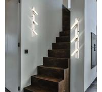 Applique murale LED applique orientable 3 flammes plafonnier salle à manger argent, spots mobiles, 3x 3W 185Lm 3000K, HxL 58x17 cm, lot de 2