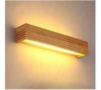 Applique Murale LED Appliques Luminaire Intérieur Bois Lampe de Mur lumière chaude Lampe pour Chambre Salon Bureau Couloir (35cm)