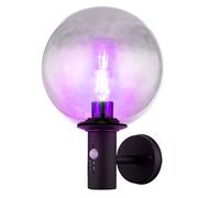 Applique murale LED avec détecteur de mouvement, applique d'extérieur, dimmable avec télécommande, lampe de façade, verre fumé, changement de couleur RGB, acier inoxydable, 8,5W 806lm blanc chaud, LxP
