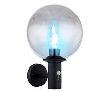 Applique murale LED avec détecteur de mouvement, applique d'extérieur, dimmable avec télécommande, lampe de façade, verre fumé, changement de couleur RGB, acier inoxydable, 8,5W 806lm blanc chaud, LxP