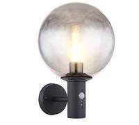 Applique murale LED avec détecteur de mouvement Lampe d'extérieur avec détecteur de mouvement anthracite Maison éclairage extérieur acier inoxydable , sphère, 1x E27 filament LED blanc chaud, LxlxH 26