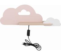 Applique murale LED CLOUD rose-blanc-bois clair 5 W, blanc neutre 250 lm, métal, dim. : 18,5 x 53 x 12 cm, IP20, Candellux