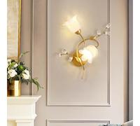 Applique Murale LED, Design Minimaliste en Verre, idéale pour Chambre, Salon ou escalier, Douille E14, 28 x 40 cm.