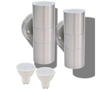 Applique Murale Led D'extérieur 2 Pcs Inox Vers Le Bas/Haut