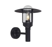 Applique murale LED d'extérieur en verre pour l'extérieur, IP44, aluminium noir, H 34 cm