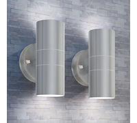 vidaXL Applique murale LED d'extérieur 42415 G Inox – 2 pièces haut/bas