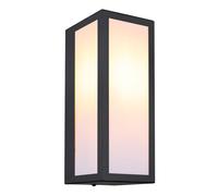 Applique murale LED d'extérieur, lampe d'extérieur, lampe de jardin, carrée, noir, métal, H 32 cm