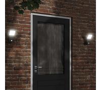 vidaXL Lampes murales d'extérieur LED avec capteur 2 pcs. noir fonte d'aluminium