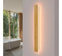 Applique Murale LED D'intérieur En Bois À Intensité Variable Avec Télécommande,Longue Applique En Bambou Lampes 29w,Éclairage Mural En Bois,Applique Pour Chambre À Coucher,Salon,Couloir,80cm