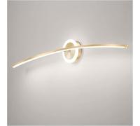 Applique murale LED dorée avec miroir, éclairage de salle de bain, lampe frontale de baignoire, luminaire linéaire compatible avec dressing, salle de bain, lampe de chevet décorative, suspension