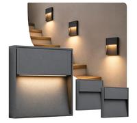 Applique murale LED Eleva, lot de 3, 4W, lumière blanche chaude, indice de protection IP54, couleur anthracite