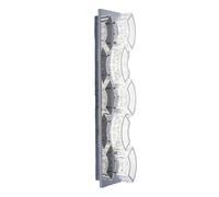 Applique murale LED en cristal, design moderne, courbée, en chrome, 1 LED 15W 1020Lm blanc neutre, L 59 cm