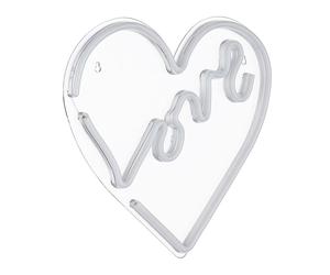 Applique murale LED en forme de cœur, décoration murale, lampe de salon, chambre à coucher, lampe décorative, plastique opale transparente, câble USB, 3 W, L 35 cm