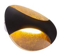 Applique murale LED en or noir, lampe de couloir, lampe d'escalier, lampe de salon, 6W 230lm blanc chaud, LxH 21x15 cm