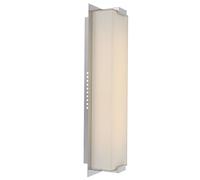 Applique murale LED en verre satiné, lampe de couloir, de salon, chromée, 9W 700lm blanc chaud, LxH 43x11 cm