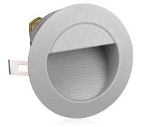 Applique murale LED encastrable, ronde, grise, diamètre 125 mm, lumière blanc chaud, 1 W