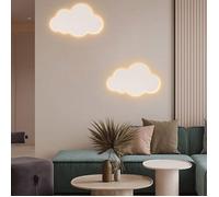 Applique Murale LED Enfant - ULISEM - Éclairage Nuit Chaleureux - Lampe Lecture Chambre Nuages - Acrylique Blanc Salon Couloir