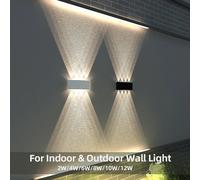 Applique murale led exterieur,Etanche IP65,applique murales intérieur,Aluminium,lampe jardin,Up Down,Luminaire murale pour Chambre Salon Escalier Couloir Hall Pathway Porche 2W 4W 6W 8W 10W 12W Warm l