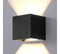 Applique murale LED extérieure, 2 x 6W, 925 lumens, 3000K, indice de protection IP65, forme carrée, couleur noire