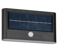 Applique murale LED extérieure, 8W, système hybride solaire, détecteur de crépuscule/mouvement, couleur noire