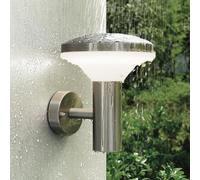 Applique murale LED extérieure, acier inoxydable, 3000K, lumière blanche chaude, argentée