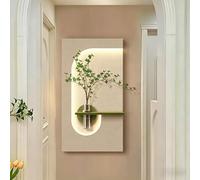 Applique Murale LED Facile à Installer pour Home Decor, Art Mural LED 3D de Luxe avec Végétaux & Vase de Stockage d'Eau, Décoration Murale Minimaliste pour Salon Entrée(A,80*150cm/31.5*59.1in)