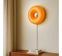 Applique murale LED Fjora Lindby, dimmable, orange / jaune, Salon / Salle à manger, Verre, Design, Applique Murale LED