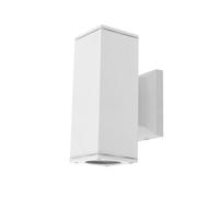 Applique murale LED GU10 carrée blanche IP65 double pour 2 spots LED GU10