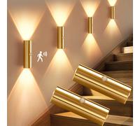 Applique murale LED intelligente 3 couleurs à intensité variable + détecteur de mouvement, applique murale LED magnétique intérieure, alimentée par batterie, température de couleur réglable, veilleuse