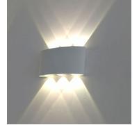 Applique murale LED intérieur - SMOTOP - Aluminium blanc - 6W - Blanc froid up/down