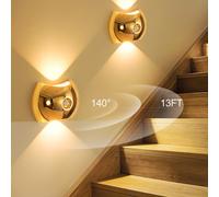 Applique murale LED intérieure avec détecteur de mouvement, lampe murale LED intelligente avec gradation tactile et détecteur de mouvement, éclairage vers le haut et vers le bas, 3 couleurs réglables,