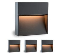 Applique murale LED KEILA, anthracite, IP54, lot de 4, 1,7 W, lumière blanc chaud