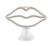 Applique murale LED Kissing Mouth, lampe de table, lampe décorative rose fluo, avec USB, LxH 24x19,5 cm, lot de 2